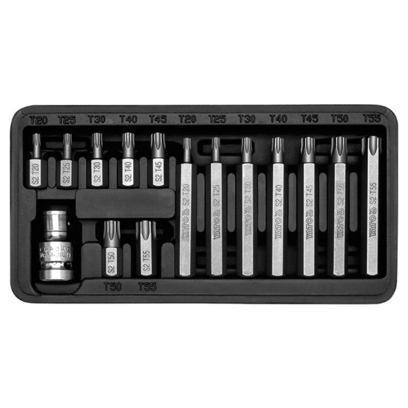 YATO Torx bit készlet 15 részes 1/2': T20-T55 (YT-0411)