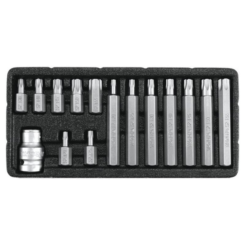 YATO Torx készlet 15 részes tamperproof T20-T55 L=30 mm, L=75 mm 1/2' (YT-0417) YATO Torx készlet 15 részes tamperproof T20-T55 L=30 mm, L=75 mm 1/2' (YT-0417)