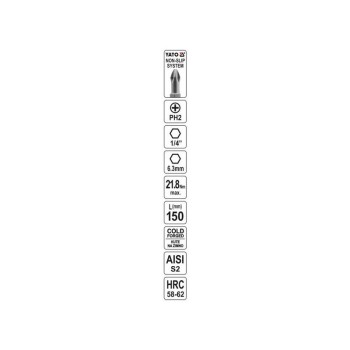 YATO Bithegy PH2 x 150 mm (YT-0486) YATO Bithegy PH2 x 150 mm (YT-0486)