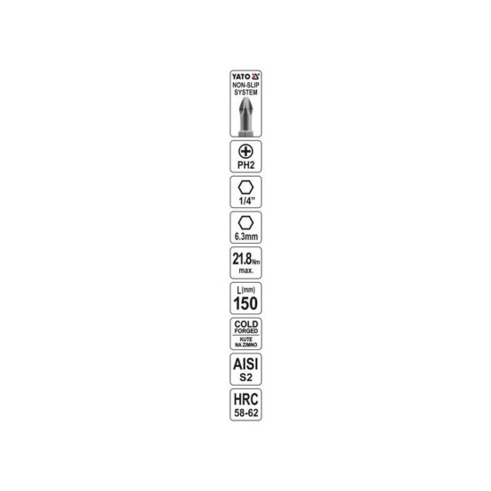 YATO Bithegy PH2 x 150 mm (YT-0486) YATO Bithegy PH2 x 150 mm (YT-0486)