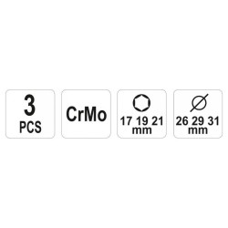 YATO Alufelni dugókulcs készlet 3 részes 1/2' 17/19/21 mm CrMo (YT-1056) YATO Alufelni dugókulcs készlet 3 részes 1/2' 17/19/21 mm CrMo (YT-1056)