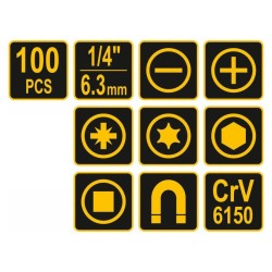 VOREL Csavarhúzó készlet 100 részes (60750)