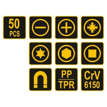 VOREL Csavarhúzó készlet 50 részes (60780)