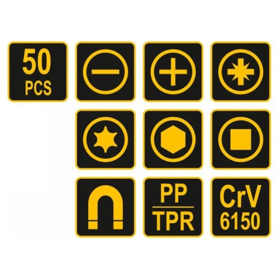 VOREL Csavarhúzó készlet 50 részes (60780)