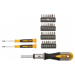 VOREL Racsnis precíziós csavarhúzó készlet 31 részes CrV (64655)