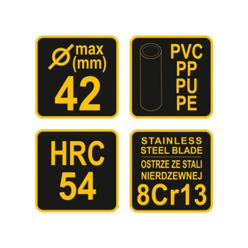 VOREL Csővágó olló PVC 42 mm (78341)