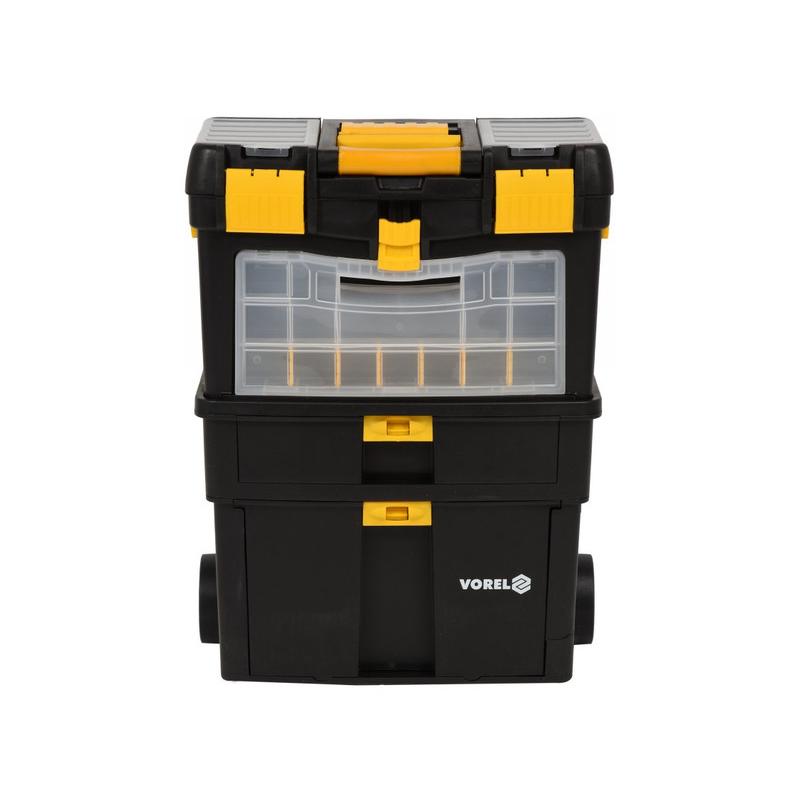 VOREL Kerekes szerszámosláda kivehető organiserrel 460 x 220 x 620 mm (78734)