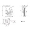 VOREL Ipari kerék forgóvillás fékkel 75 mm 40 kg (87321)