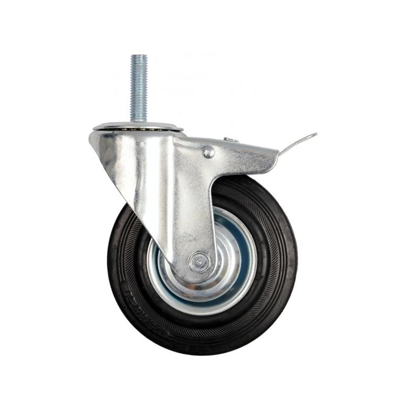VOREL Ipari kerék forgóvillás fékkel 100 mm 60 kg (87332)
