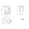 VOREL Ipari kerék forgóvillás fékkel 75 mm 30 kg (87382)