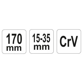 YATO Állítható körmös kulcs 15-35 mm / 170 mm CrV (YT-01670) YATO Állítható körmös kulcs 15-35 mm / 170 mm CrV (YT-01670)