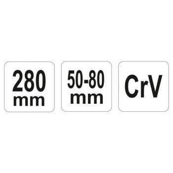 YATO Állítható körmös kulcs 50-80 mm / 280 mm CrV (YT-01672) YATO Állítható körmös kulcs 50-80 mm / 280 mm CrV (YT-01672)