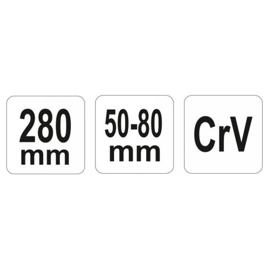 YATO Állítható körmös kulcs 50-80 mm / 280 mm CrV (YT-01672)