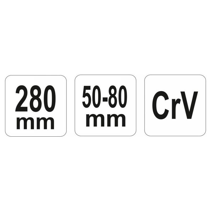 YATO Állítható körmös kulcs 50-80 mm / 280 mm CrV (YT-01672)