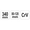 YATO Állítható körmös kulcs 80-120 mm / 340 mm CrV (YT-01673)