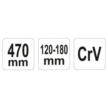 YATO Állítható körmös kulcs 120-180 mm / 470 mm CrV (YT-01674) YATO Állítható körmös kulcs 120-180 mm / 470 mm CrV (YT-01674)