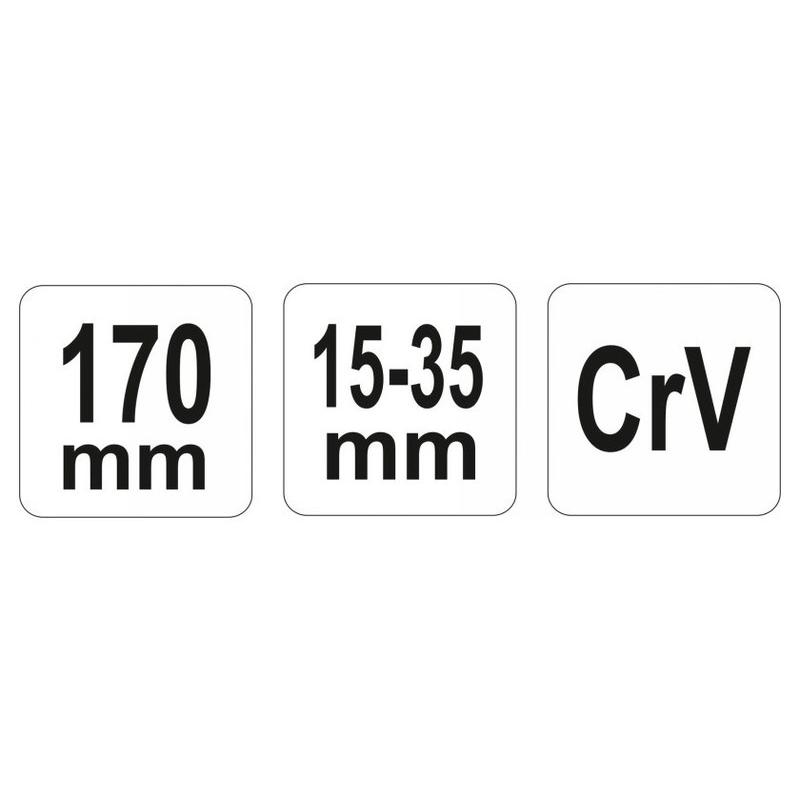 YATO Állítható csapos körmös kulcs 15-35 mm / 170 mm CrV (YT-01675)