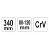 YATO Állítható csapos körmös kulcs 80-120 mm / 340 mm CrV (YT-01678)