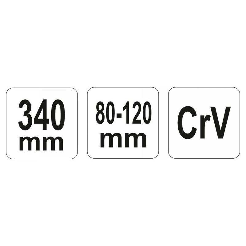 YATO Állítható csapos körmös kulcs 80-120 mm / 340 mm CrV (YT-01678)