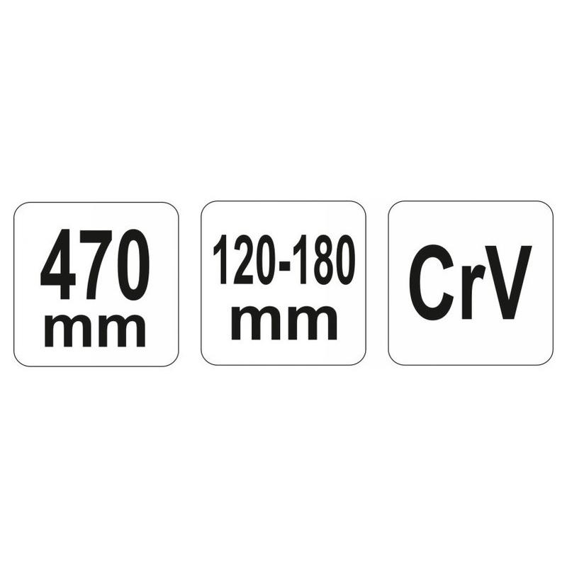 YATO Állítható csapos körmös kulcs 120-180 mm / 470 mm CrV (YT-01679)