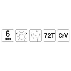 YATO Racsnis csillag-villáskulcs 6 mm / 120 mm 72T CrV (YT-01906)