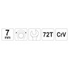 YATO Racsnis csillag-villáskulcs 7 mm / 130 mm 72T CrV (YT-01907)