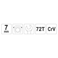 YATO Racsnis csillag-villáskulcs 7 mm / 130 mm 72T CrV (YT-01907) YATO Racsnis csillag-villáskulcs 7 mm / 130 mm 72T CrV (YT-01907)