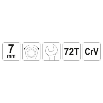 YATO Racsnis csillag-villáskulcs 7 mm / 130 mm 72T CrV (YT-01907)