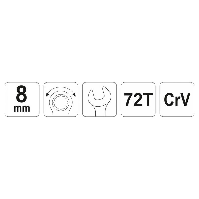 YATO Racsnis csillag-villáskulcs 8 mm / 141 mm 72T CrV (YT-01908)