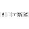 YATO Racsnis csillagkulcs 8 mm / 140 mm CrV (YT-02370) YATO Racsnis csillagkulcs 8 mm / 140 mm CrV (YT-02370)