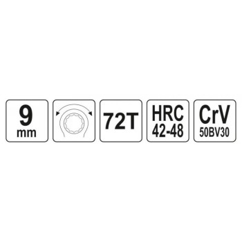 YATO Racsnis csillagkulcs 9 mm / 145 mm CrV (YT-02371)