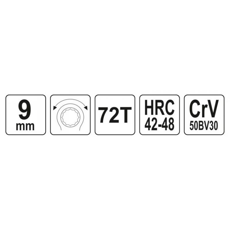 YATO Racsnis csillagkulcs 9 mm / 145 mm CrV (YT-02371)