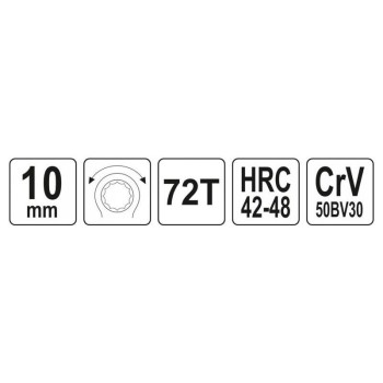 YATO Racsnis csillagkulcs 10 mm / 145 mm CrV (YT-02372)