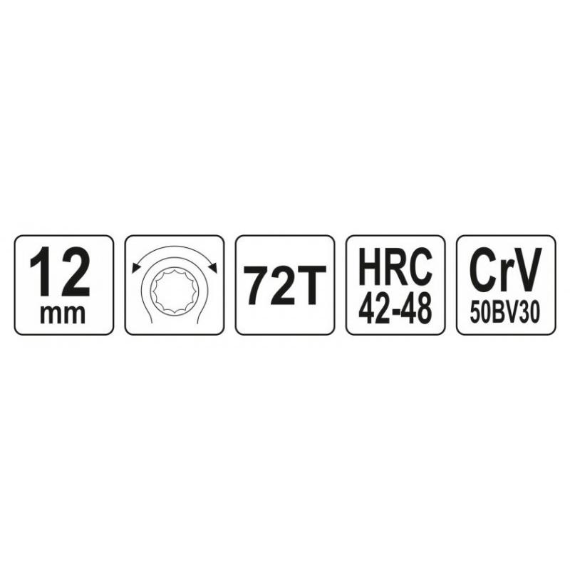 YATO Racsnis csillagkulcs 12 mm / 175 mm CrV (YT-02374)