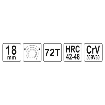 YATO Racsnis csillagkulcs 18 mm / 225 mm CrV (YT-02380)