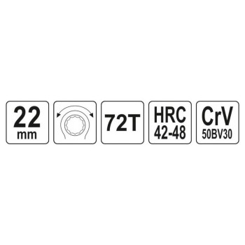 YATO Racsnis csillagkulcs 22 mm / 250 mm CrV (YT-02384)