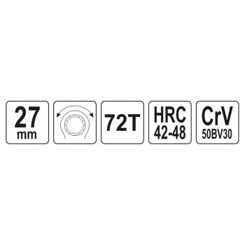 YATO Racsnis csillagkulcs 27 mm / 280 mm CrV (YT-02386) YATO Racsnis csillagkulcs 27 mm / 280 mm CrV (YT-02386)