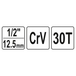 YATO Racsnis hajtószár 1/2' 30T lépcsős radiátorkulcshoz CrV (YT-03315) YATO Racsnis hajtószár 1/2' 30T lépcsős radiátorkulcshoz CrV (YT-03315)