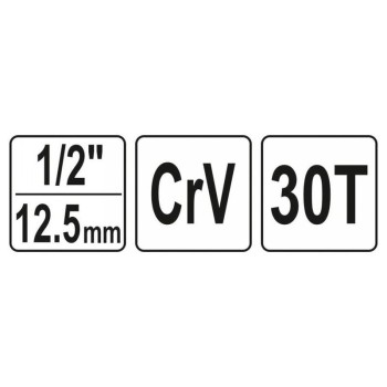 YATO Racsnis hajtószár 1/2' 30T lépcsős radiátorkulcshoz CrV (YT-03315)