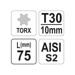 YATO Csavarhúzó bit T30 x 75 S2 (YT-04052)