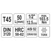 YATO Bit dugókulcs Torx 1/2' T45 CrV (YT-04315)