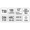 YATO Hosszú bit dugókulcs Torx 1/2' T50 CrV (YT-04326)
