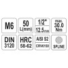 YATO Bit dugókulcs Spline 1/2' M6 CrV (YT-04341)
