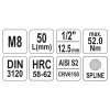 YATO Bit dugókulcs Spline 1/2' M8 CrV (YT-04342)