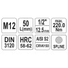 YATO Bit dugókulcs Spline 1/2' M12 CrV (YT-04344)