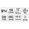 YATO Hosszú bit dugókulcs Spline 1/2' M14 CrV (YT-04355)