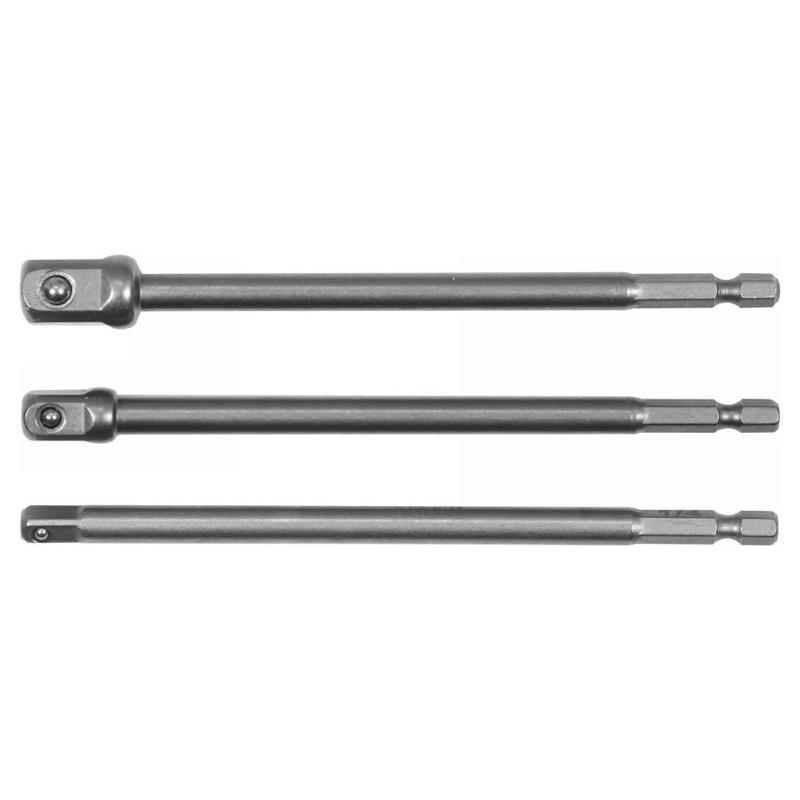 YATO Dugókulcs adapter készlet 3 részes 1/4' Hex - 1/4', 3/8', 1/2' négyszög CrV (YT-04628)