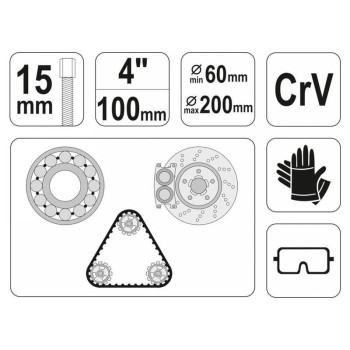 YATO Csapágylehúzó 3 körmös 100 mm (YT-2512) YATO Csapágylehúzó 3 körmös 100 mm (YT-2512)