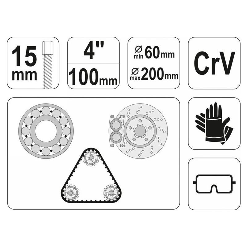 YATO Csapágylehúzó 3 körmös 100 mm (YT-2512)