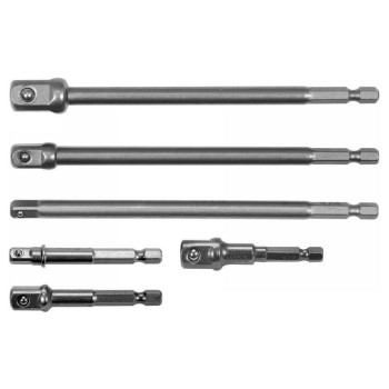YATO Dugókulcs adapter készlet 6 részes 1/4' Hex - 1/4', 3/8', 1/2' négyszög CrV (YT-04629)
